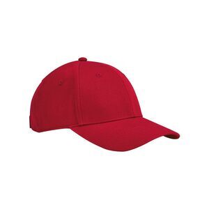 Beechfield Childrens/Kids Classic 6 Panel Natural Cotton Cap / Classic Red